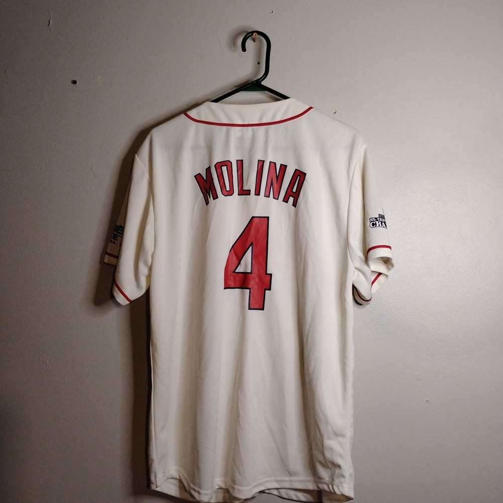 St.Louis Cardinals Jersey, Xlarge,B2013 Yadie Molina #4, # Greatest Catcher Ever - Picture 9 of 10